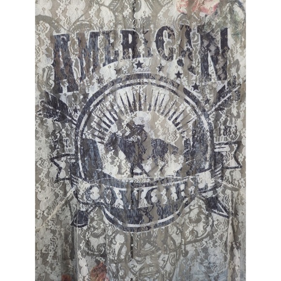 Origami Lace American Cowgirl Duster Womens L/xl Cardigan Romantic Ruffles Boho - Picture 3 of 12